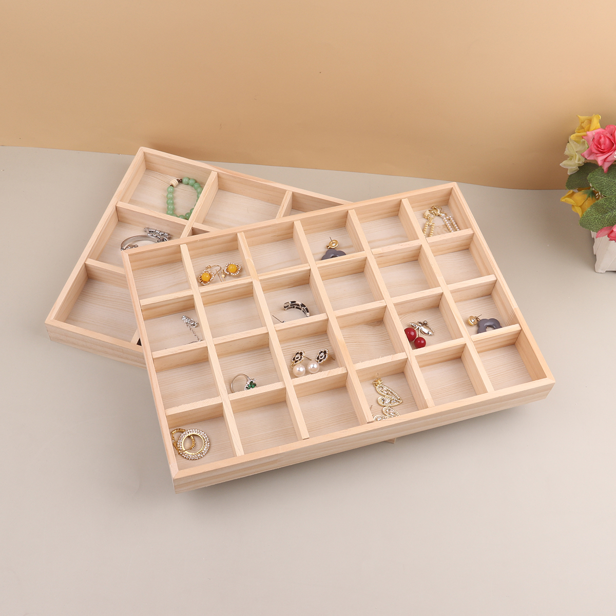 Jewelry Making Organizer - Wooden Jewelry Display Stackable Exquisite Jewellery