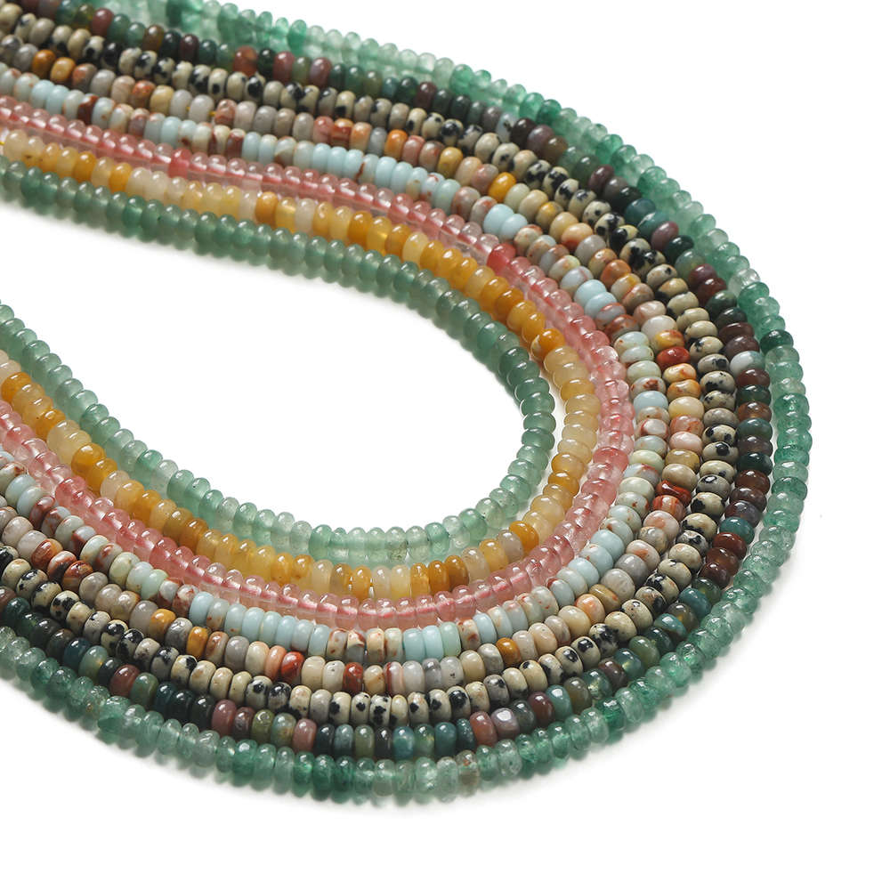 Jewelry Making Stones - 1 Strand Natural Stone Flat Round