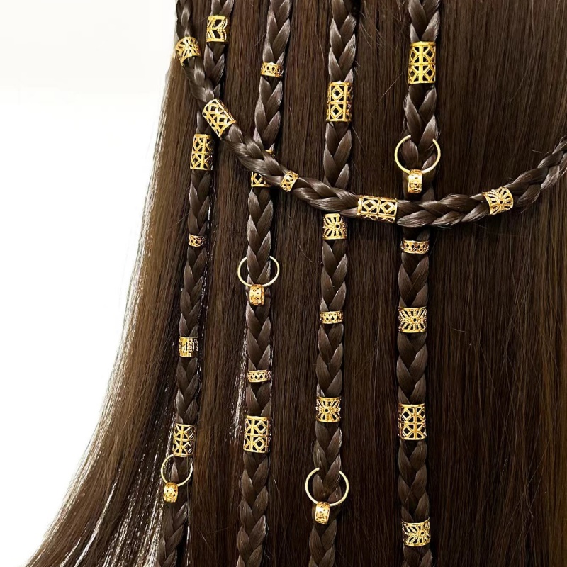 Crimp Bead Tube - 80pcs Alloy Dreadlock Hair Beads Stylish