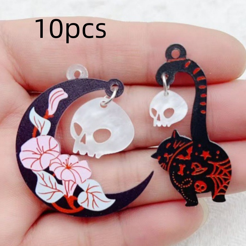 10pcs Halloween Acrylic Ghost  – Jewelry Making Factory Bewertung und Preis