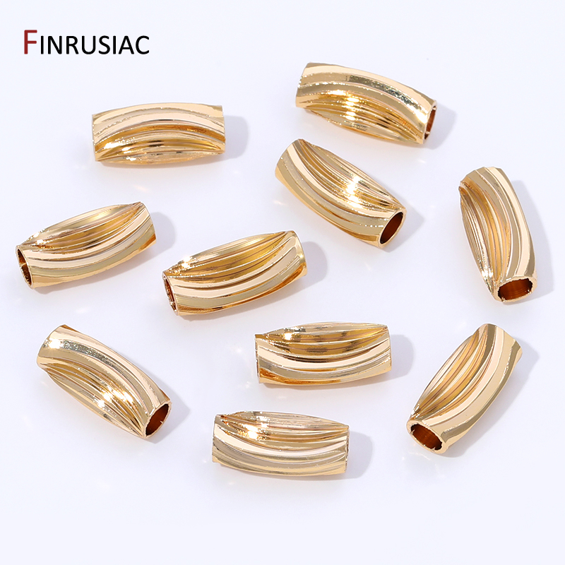14K Gold Plated Brass Stripe T – Crimp Bead Tube Bewertung und Preis