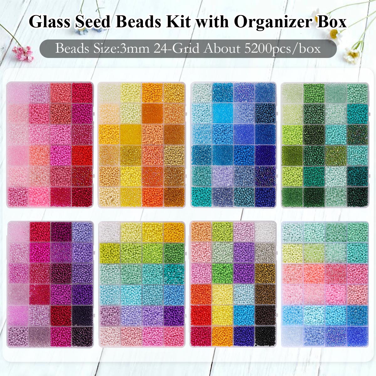 5200pcs 3mm Glass Seed Beads K – Jewelry Making Organizer Bewertung und Preis