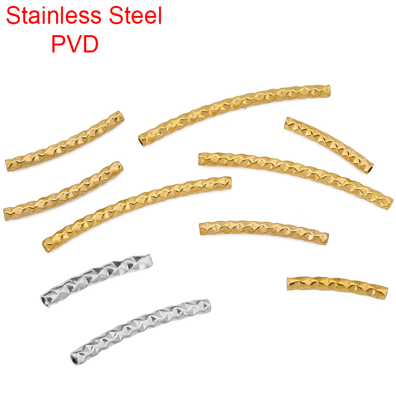 10pcs PVD Stainless Steel Curv – Crimp Bead Tube Bewertung und Preis