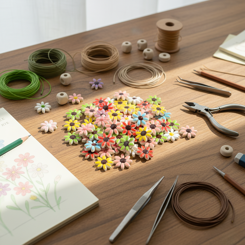 5pcs DIY Ceramic Flower Beads  – Jewelry Making Qc Bewertung und Preis