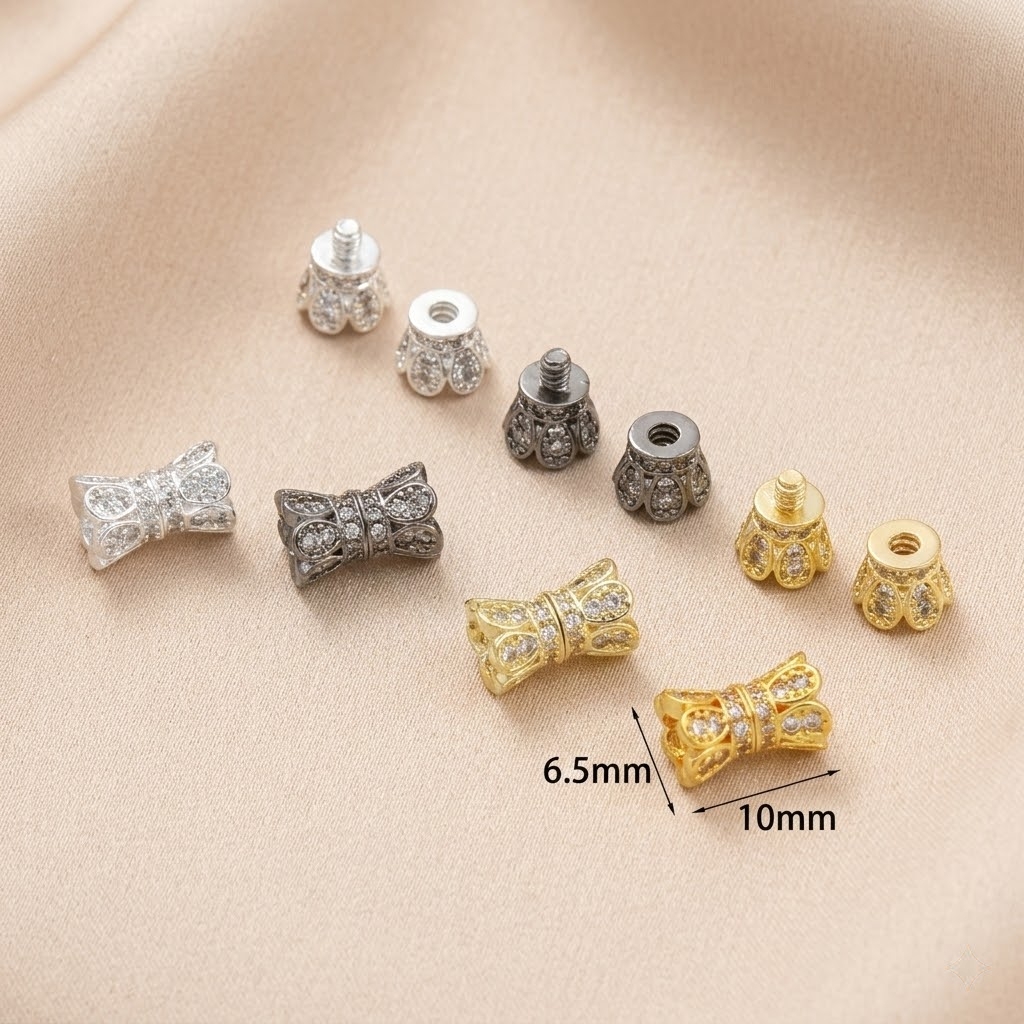 2pcs 18K Gold Plated Cubic Zir – Jewelry Making School Bewertung und Preis