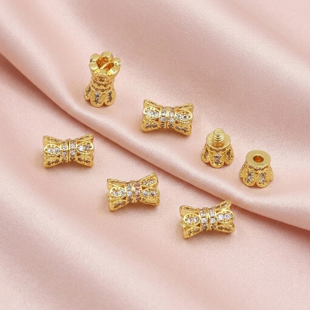 2pcs 18K Gold Plated Cubic Zir – Jewelry Making School Bewertung und Preis