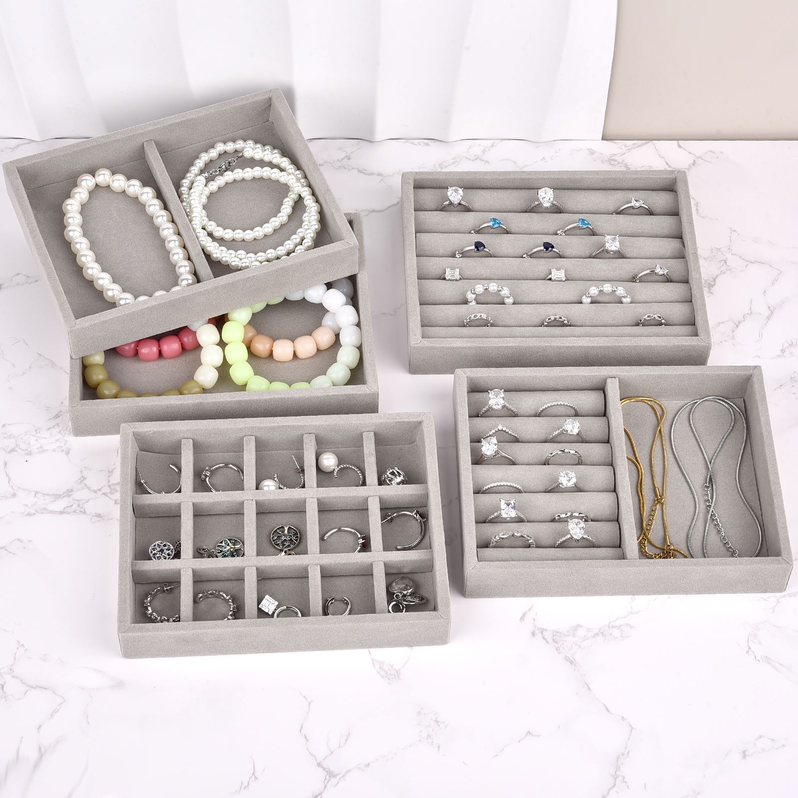 Velvet Jewelry Box Display Tra – Jewelry Making Organizer Bewertung und Preis