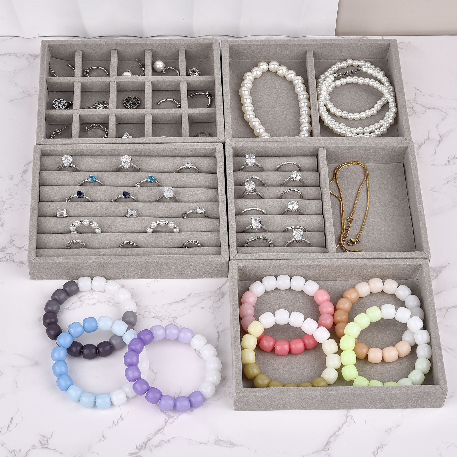Velvet Jewelry Box Display Tra – Jewelry Making Organizer Bewertung und Preis