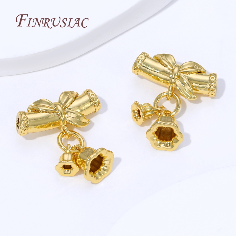 2/4/8Pcs 18K Gold Plated Bail  – Crimp Bead Tube Bewertung und Preis