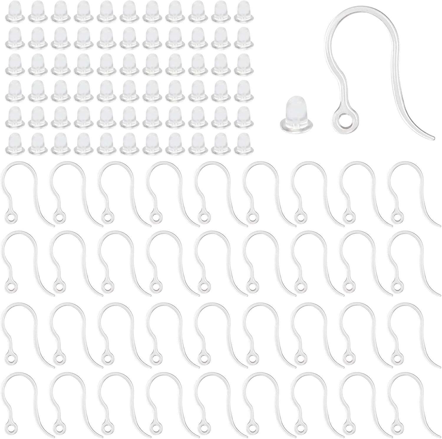 40pcs Clear Plastic Earring Ho – Jewelry Making School Bewertung und Preis