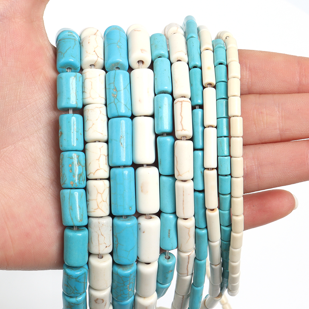 1 Strand Natural Blue White Tu – Crimp Bead Tube Bewertung und Preis